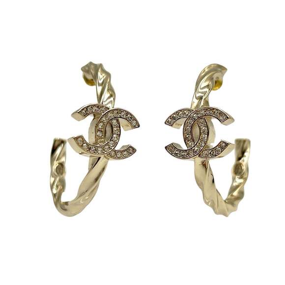 CHANEL Jewelry - CHANEL Authentic Gold Logo Earrings